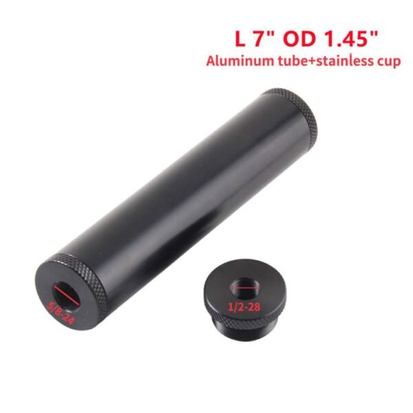 Elevate Your Solvent Filtration and Cleaning Experience with the 7″L 1.45″OD Aluminum Tube Solvent Trap Kit, Featuring 9x Stainless Steel Cups Compatible with 1/2×28 and 5/8×24 Thread Mounts - Image 3