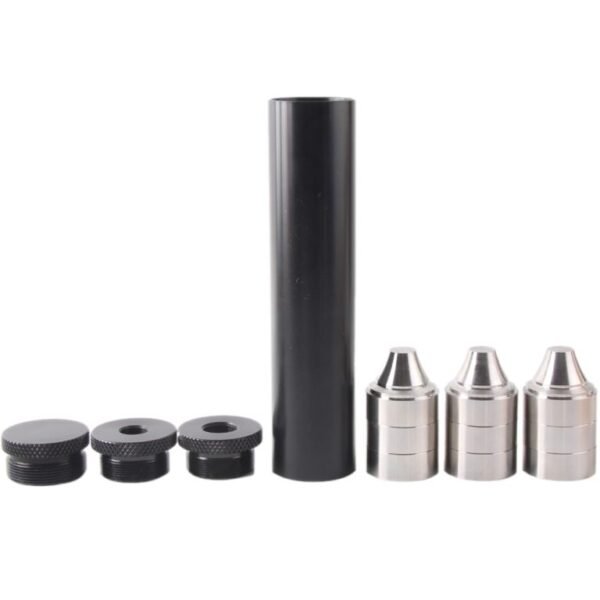 Elevate Your Solvent Filtration and Cleaning Experience with the 7″L 1.45″OD Aluminum Tube Solvent Trap Kit, Featuring 9x Stainless Steel Cups Compatible with 1/2×28 and 5/8×24 Thread Mounts - Image 4