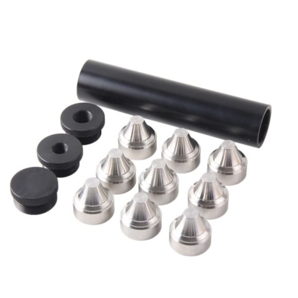 Elevate Your Solvent Filtration and Cleaning Experience with the 7″L 1.45″OD Aluminum Tube Solvent Trap Kit, Featuring 9x Stainless Steel Cups Compatible with 1/2×28 and 5/8×24 Thread Mounts - Image 5