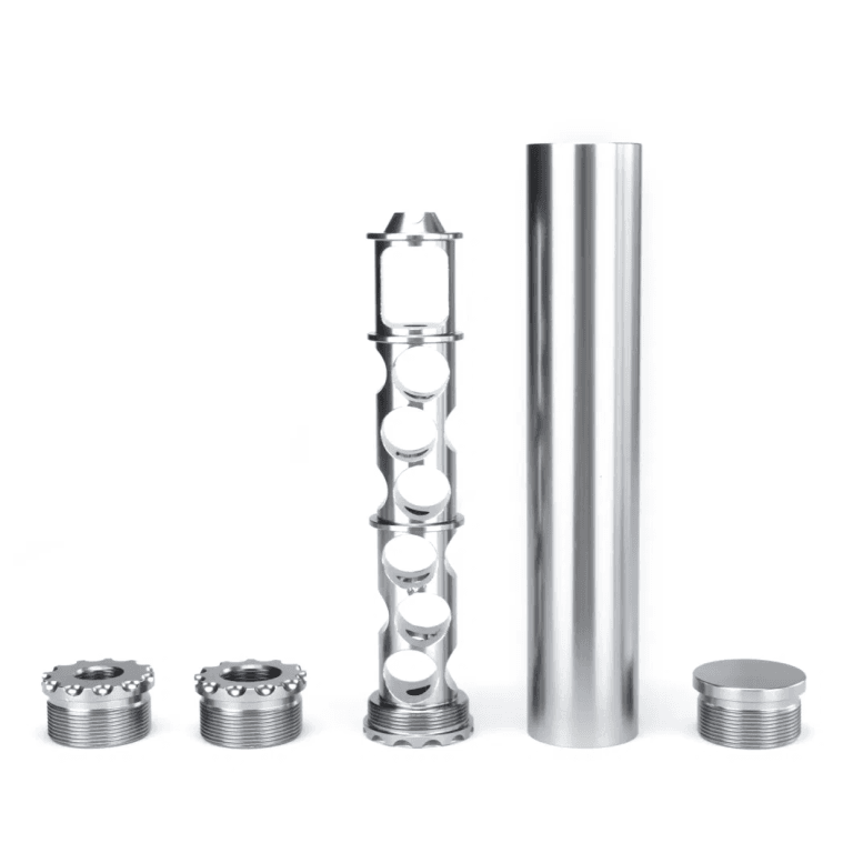 Enhance Solvent Management with the Single Core Aluminum Solvent Trap 6.3‘’ L, 1.15‘’ OD, 1/2X28, 5/8X24 End Cap - Image 8