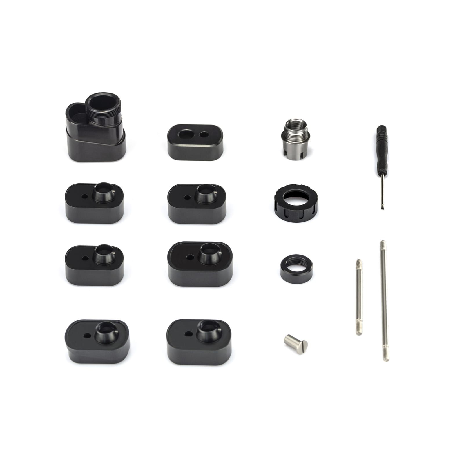Revolutionize Filtration DIY Modular Aluminum 7075 Fuel Filter Kit Square Design for Multiple Calibers