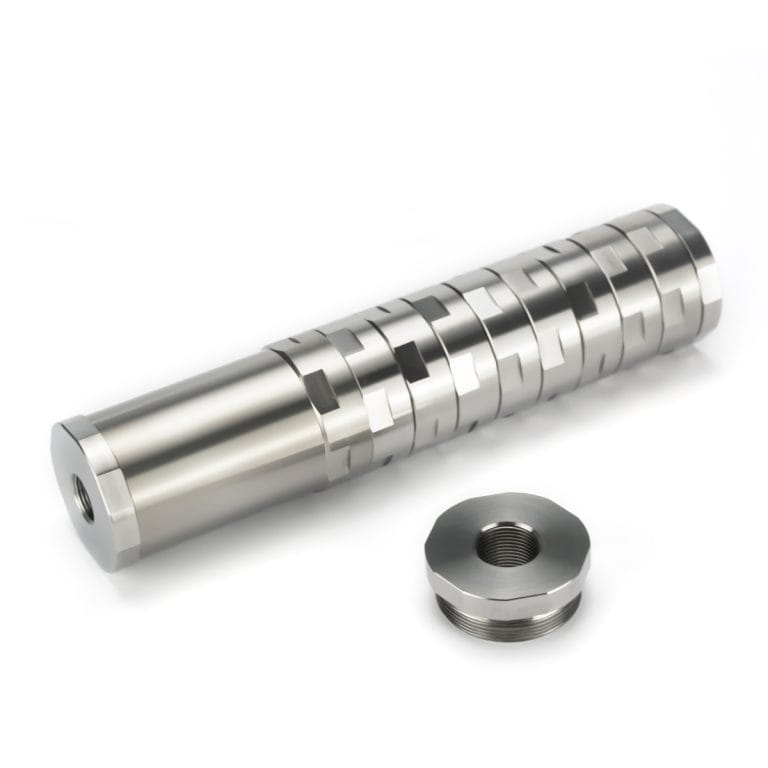 Revolutionize Your Firearm Care with the 7″L 1.5″OD GR5 Titanium Dodecagonal Modular Solvent Trap MST Kit with 1/2-28 and 5/8-24 End Cap - Image 6