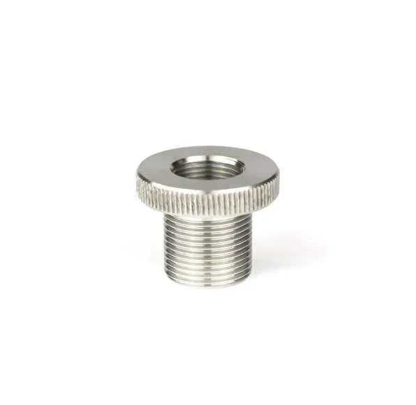 Seamless Stainless Steel Threaded Adapter 12-28 ID Female to 58-24 OD Male Precision CNC Convertor